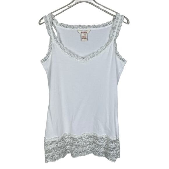 Sundance Lace Tank Top Stretch Y2K 90s Coquette Pale Pink Size Small - Picture 1 of 4